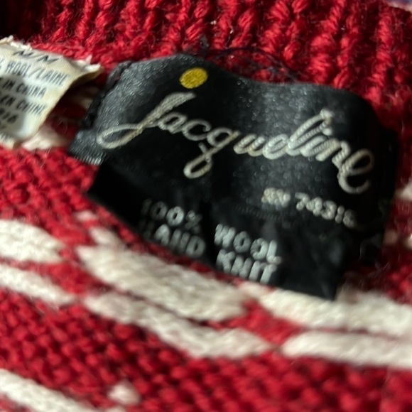 Vintage Jacqueline Icelandic Fair Isle Hand Knit Cardigan Sweater M - Picture 2 of 8